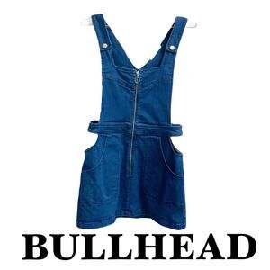 Pacsun Bullhead Denim Jean Jumper Overall Dress with Zipper Pull Womens S